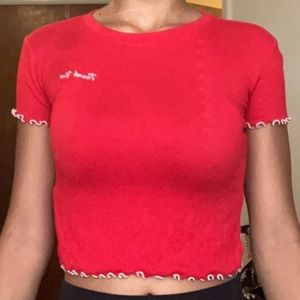 Thank you printed crop top